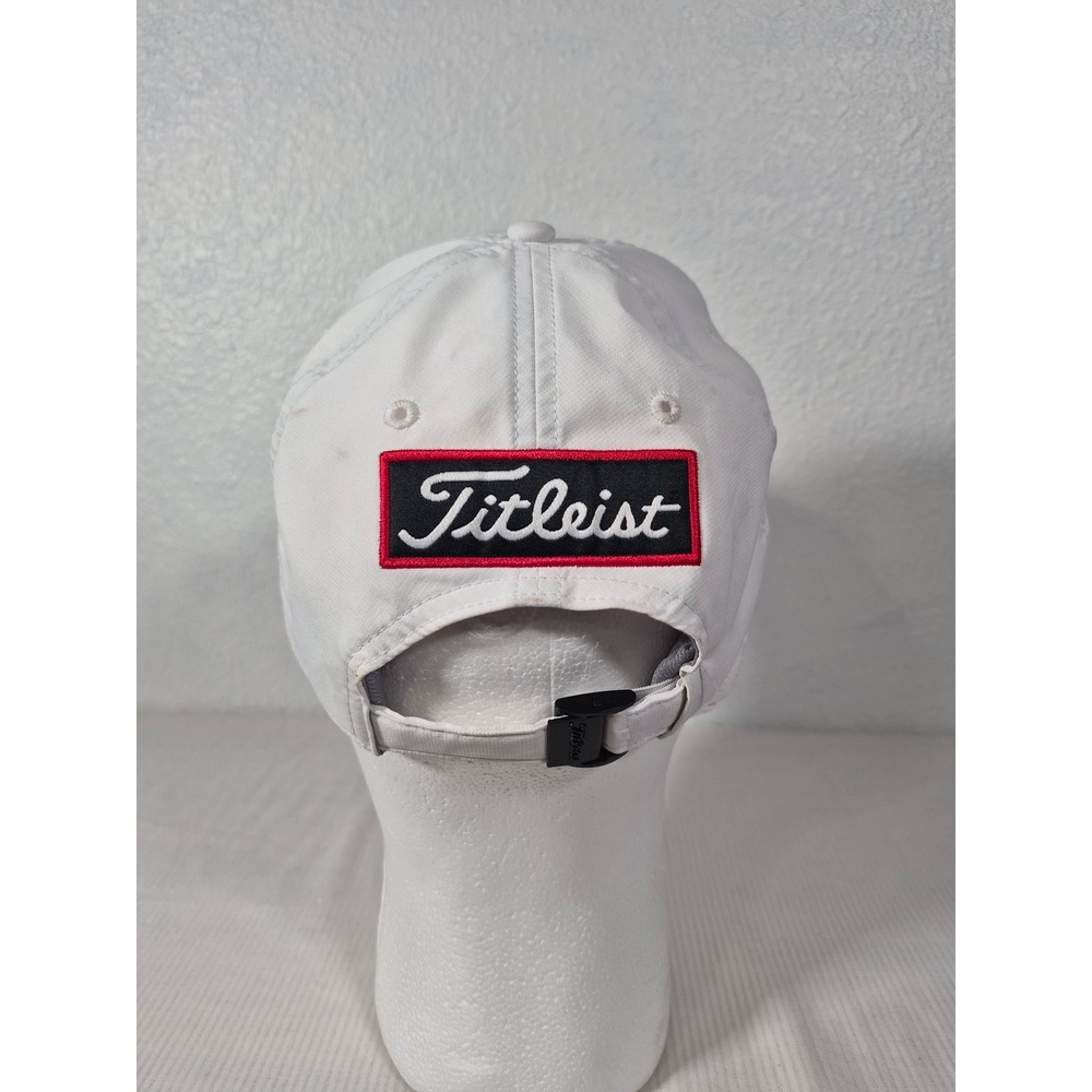 Titleist White Red FJ FootJoy Performance Golf Hat Adjustable Strapback Cap - Picture 3 of 9
